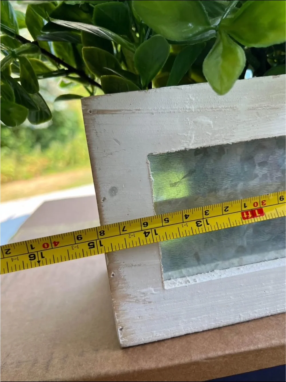 ARTIFICIAL BASIL PLANT IN WOOD AND ALUMINUM PLANTER WITH BASIL STAKE